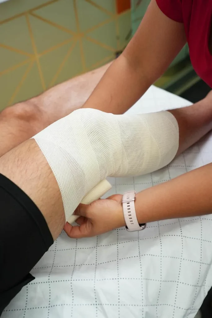 Vendaje funcional en la rodilla