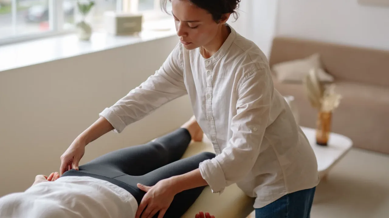 Kinesiotape en la cadera tras una valoración de fisioterapia en Puebla